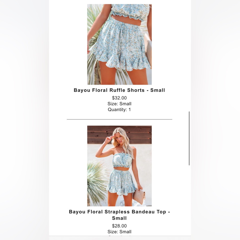 VICI FLORAL SHORT/TOP SET